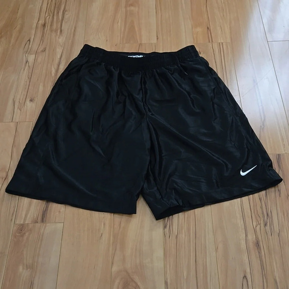 Vintage Nike Basketball Satin Shorts Dazzle Shiny Black Mens XLarge - Picture 1 of 10